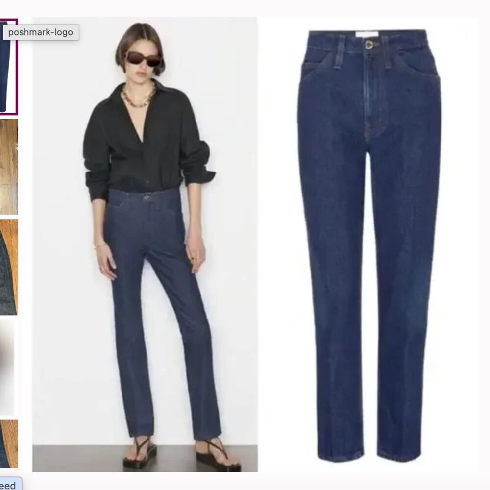 FRAME Denim Le Italien True Straight High Rise Dark Wash Jeans Women's Sz 32